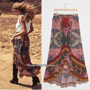 Anthropologie Bhanuni High-Low Silk Skirt